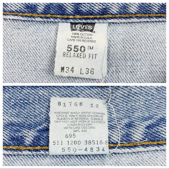 Vintage Levi’s 550 Made in the USA Relaxed Fit Light Wash W33 L35.5 - Picture 13 of 16